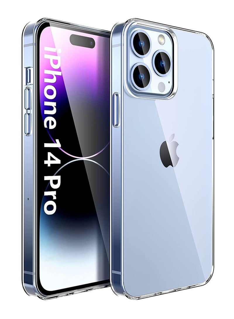 غطاء جراب iPhone 14 Pro شفاف شفاف مقاوم للصدمات من السيليكون النحيف المقاوم للاصفرار جراب هاتف شفاف نحيف لهاتف Apple iPhone 14 Pro (6.1 بوصة) شفاف - Image 1