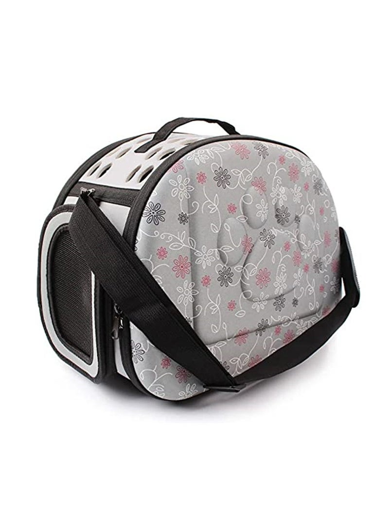 Pet Dogs and Cats Travel Bag Soft EVA Portable Foldable Pet Bag M Sizes Breathable Outdoor Carrier Pet Bag (Grey) - Image 1