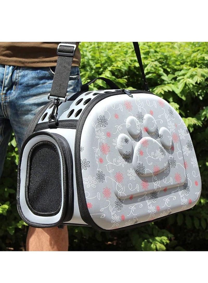 Pet Dogs and Cats Travel Bag Soft EVA Portable Foldable Pet Bag M Sizes Breathable Outdoor Carrier Pet Bag (Grey) - Image 3