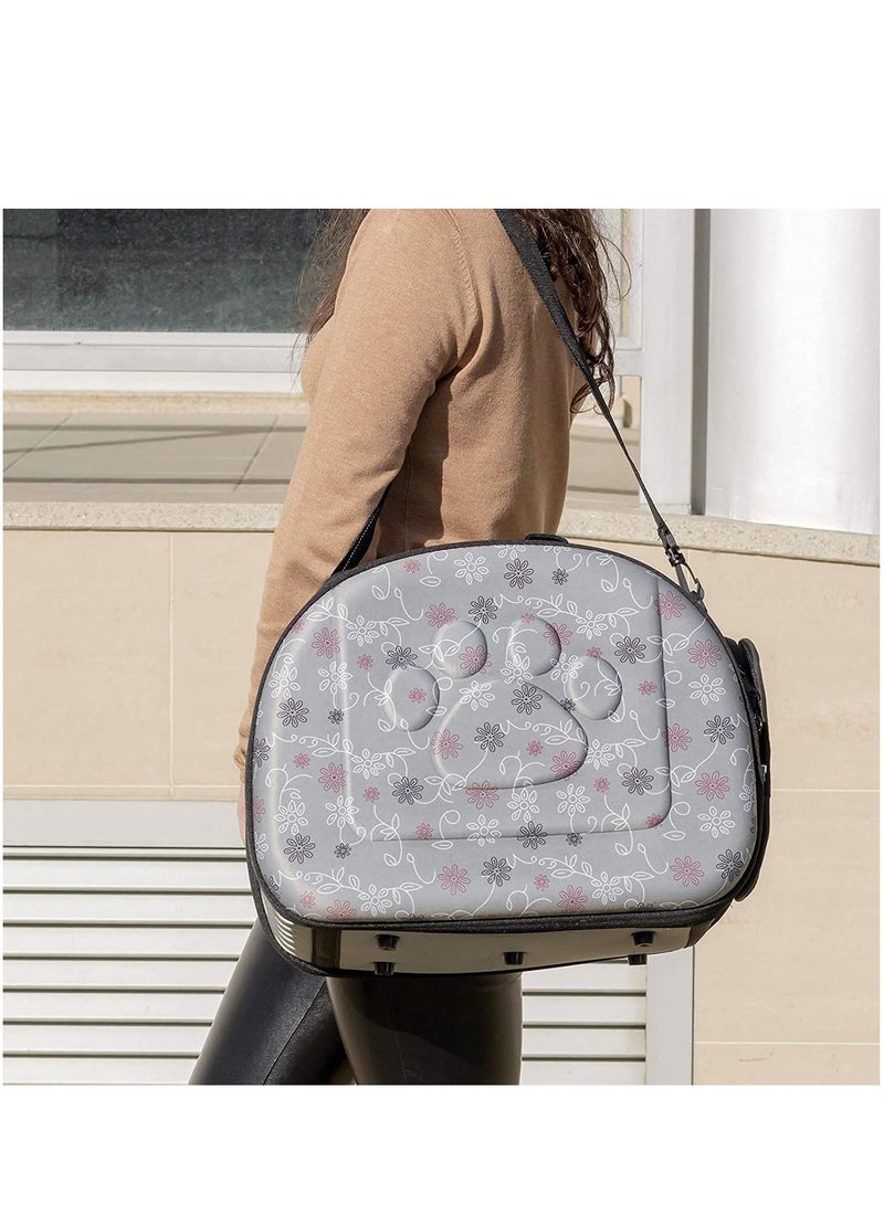 Pet Dogs and Cats Travel Bag Soft EVA Portable Foldable Pet Bag M Sizes Breathable Outdoor Carrier Pet Bag (Grey) - Image 4