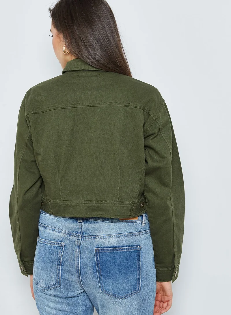 FOREVER 21 Cropped Denim Jacket