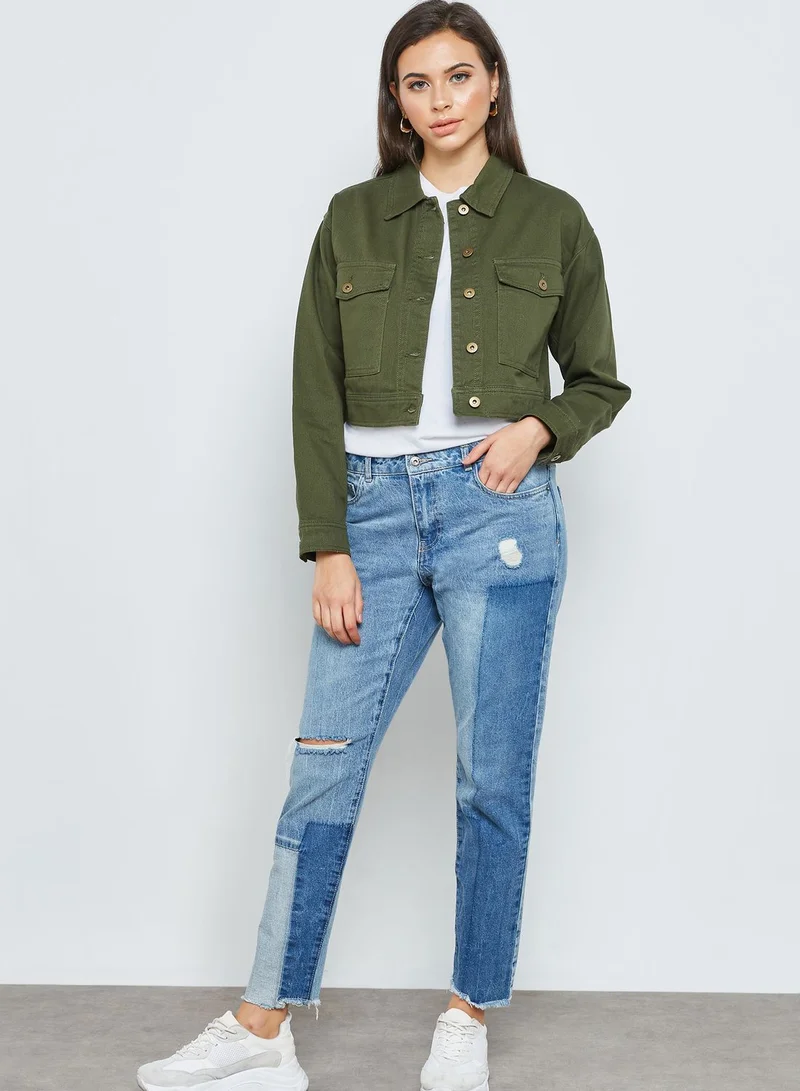 FOREVER 21 Cropped Denim Jacket