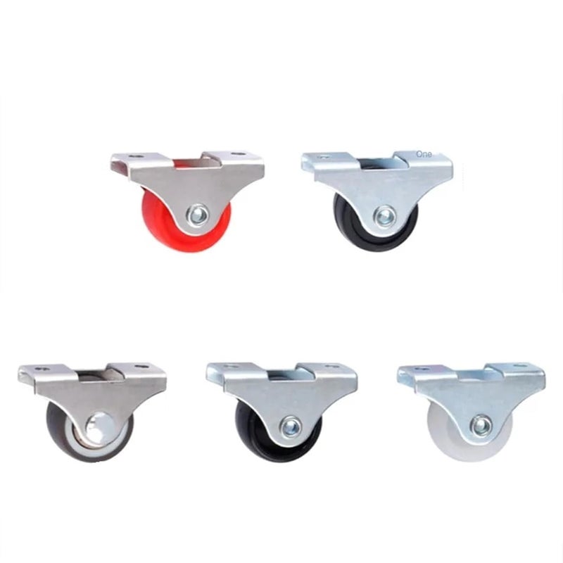 Red PU Silent Directional Drawer Caster Wheel 1 Inch 4Pcs Furniture Roller - Image 1
