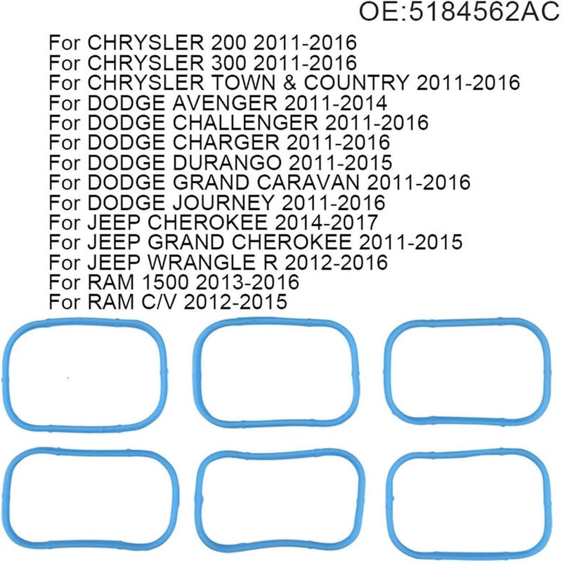 DEMULAX Upper Lower Plenum Gasket Set for Chrysler, Dodge, Jeep, Ram - Image 3