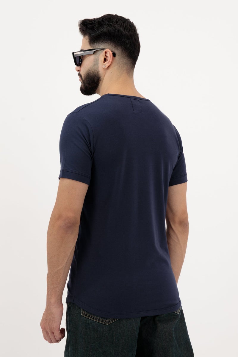 Vasl Hub VaslHub Plain T-Shirts for Men – Cotton Crew Neck Regular Fit – Pack of 2 – Navy and White - Image 5