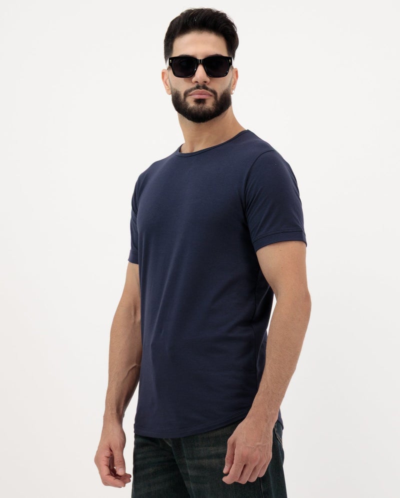 Vasl Hub VaslHub Plain T-Shirts for Men – Cotton Crew Neck Regular Fit – Pack of 2 – Navy and White - Image 2