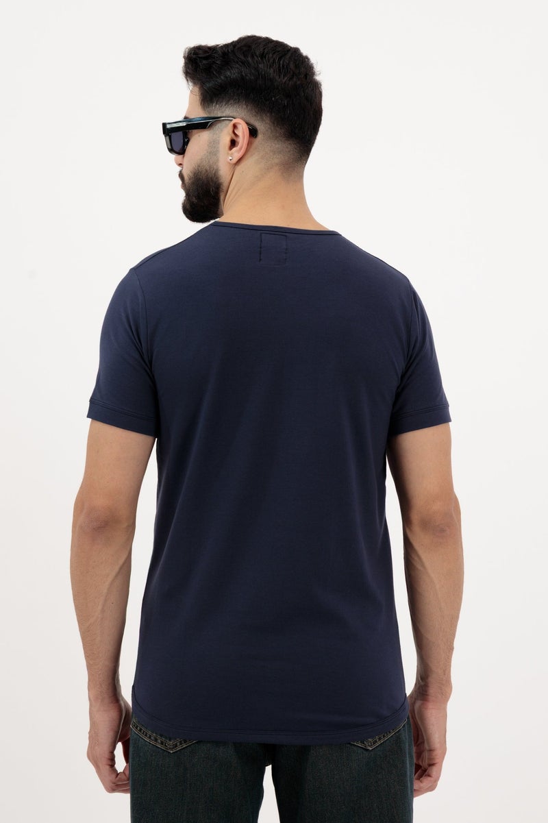 Vasl Hub VaslHub Plain T-Shirts for Men – Cotton Crew Neck Regular Fit – Pack of 2 – Navy and White - Image 4