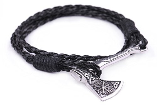 My Shape Men Valknut Axe Wrap Bracelet Helm of Awe Valknut Amulet Norse Viking Bracelet (Style 3) - Image 1