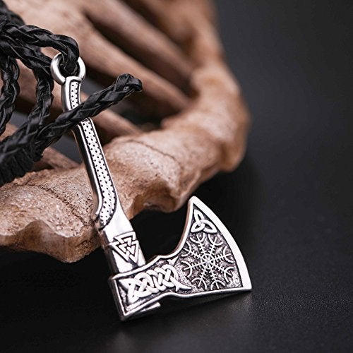 My Shape Men Valknut Axe Wrap Bracelet Helm of Awe Valknut Amulet Norse Viking Bracelet (Style 3) - Image 2
