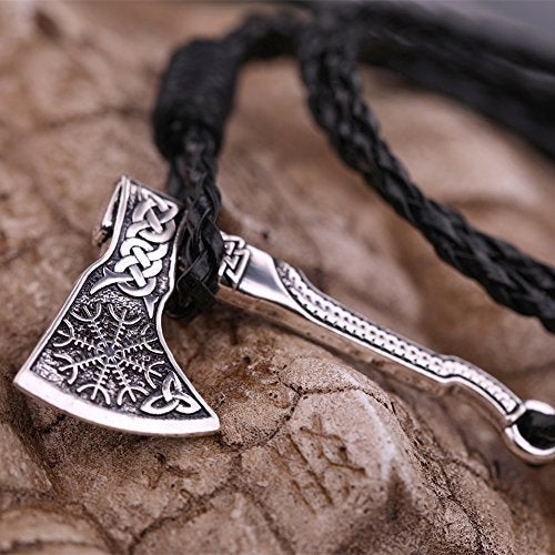 My Shape Men Valknut Axe Wrap Bracelet Helm of Awe Valknut Amulet Norse Viking Bracelet (Style 3) - Image 3
