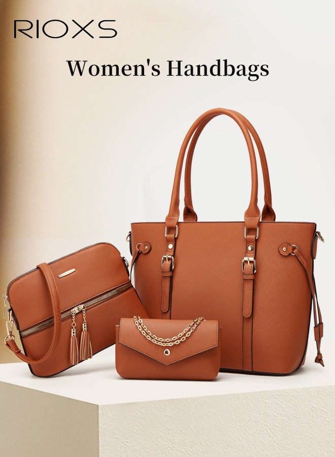 RIOXS Women's Bag Set, Handbags & Shoulder Bag and Purse, Satchel Shoulder Bag For Women, Tote Top Hand Bag, Fashion Ladies Bag Set for Dating, Party, Wedding, Office And Travel, Commuter Handbag  - Image 1