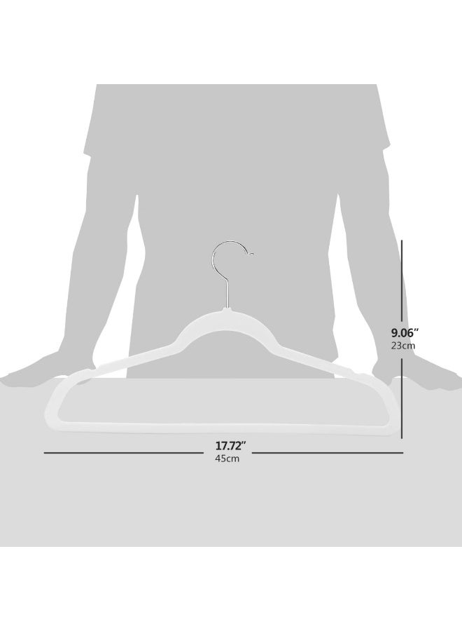 100-Pack Non-Slip Velvet Hangers with 360° Swivel Hook, Slim Design, White - Image 4