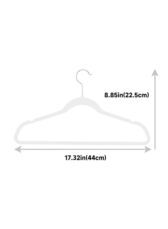 100-Pack Non-Slip Velvet Hangers with 360° Swivel Hook, Slim Design, White - Image 2