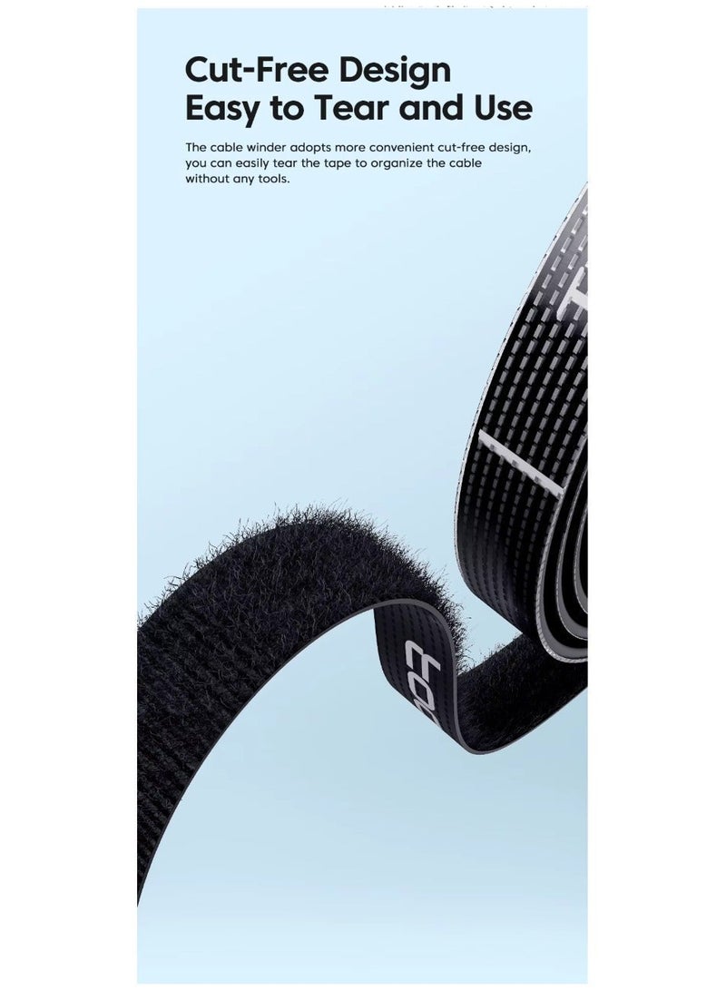 toocki Cable Organizer Velcro Tape 5 Meter Hook and Loop Fasteners Adhesive Wire Management Tape for Home Office Daily Use Cable Coiling and Organization - Image 3