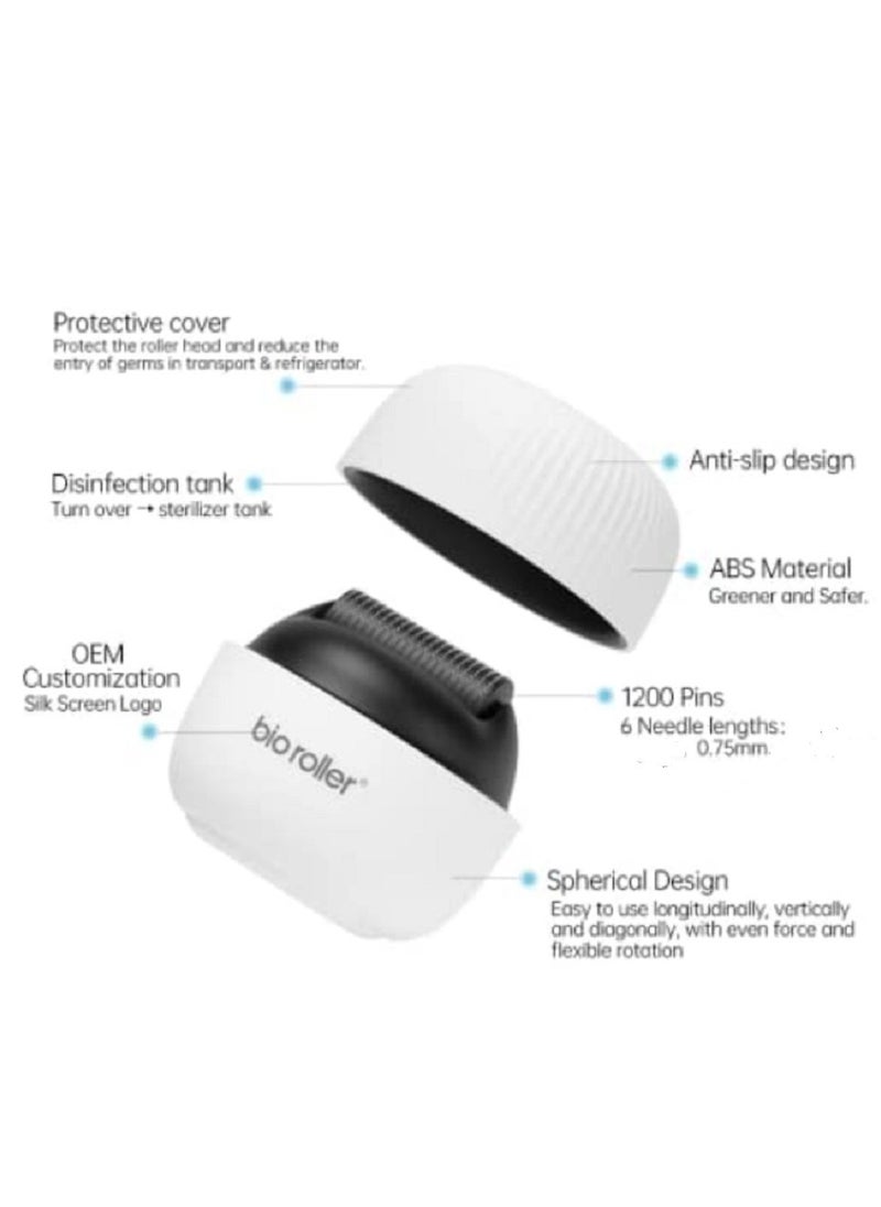 Bio Roller Bio Roller G4 with 1200 Pins Titanium Micro-Needle Roller to Shrink Pores, Brighten Skin Tone and to Promote Hair and Beard Growth (0.75mm)  - Image 5