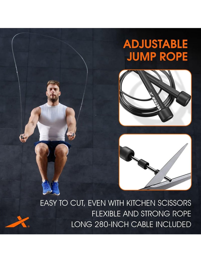 Vector X Skipping Rope | Free Size -Adjustable | Material -Nylon | For Cardio Workout | Warmup | Weight Loss | Training | Jump Rope for Exercise | Exercise Rope | Unisex  - Image 5