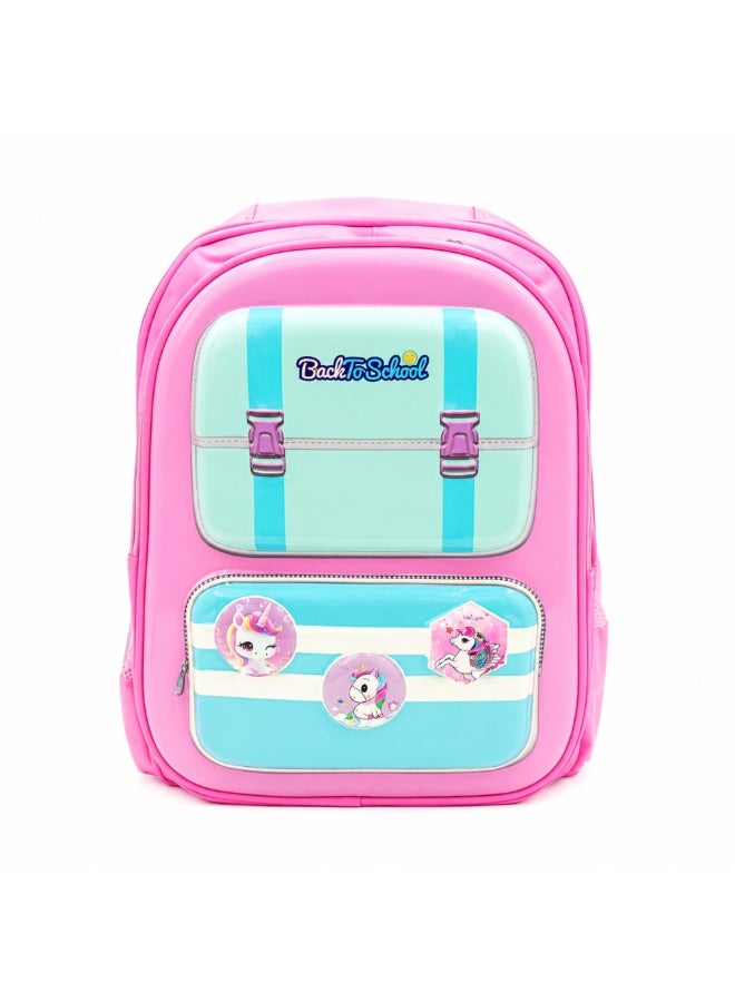 Light pink Edupack 14 Inch Kids School Backpack | Lightweight Durable School Bag for Boys & Girls | Spacious Multi-Compartment Travel Backpack for School & Daily Use