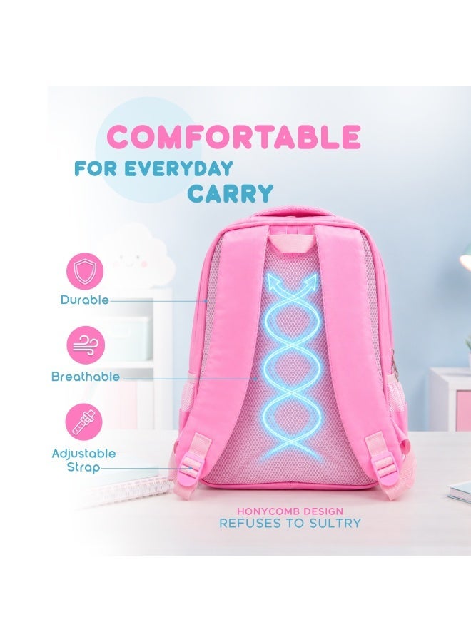 Light pink Edupack 14 Inch Kids School Backpack | Lightweight Durable School Bag for Boys & Girls | Spacious Multi-Compartment Travel Backpack for School & Daily Use - Image 4