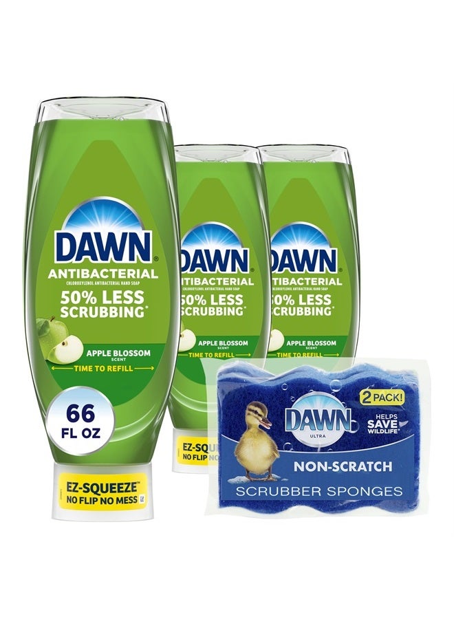 Dawn Ultra Anti-Bacterial EZ-Squeeze Hand Soap, Apple Blossom, 3x22 Fl Oz (Packaging may vary) - Image 1