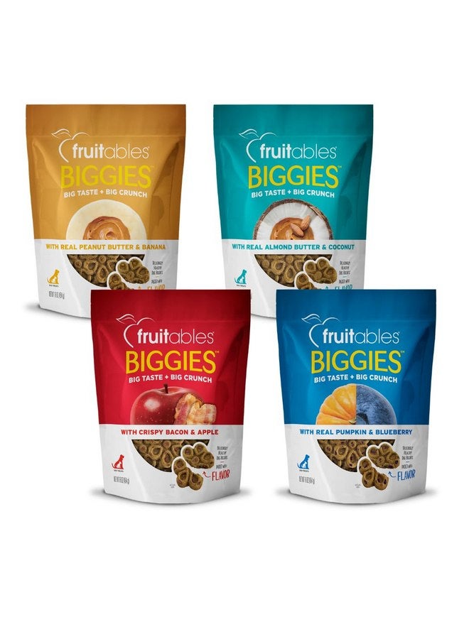مكافآت الكلاب من Fruitables Biggies، عبوة متنوعة من 4 نكهات، 16 أونصة، 4 أكياس إجمالية - Image 1