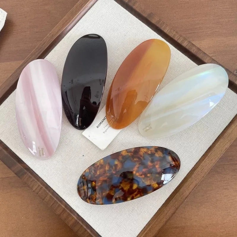 1/5Pcs Acetic Oval Hair Clips Vintage Ponytail Holder Spoon Clip Spring Hairpins Women Korean Large Spoon Top Clips Headwear - Image 5