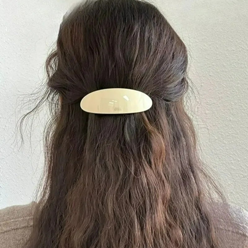 1/5Pcs Acetic Oval Hair Clips Vintage Ponytail Holder Spoon Clip Spring Hairpins Women Korean Large Spoon Top Clips Headwear - Image 2