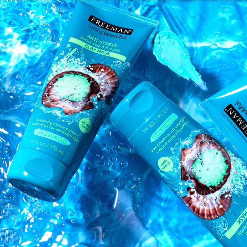 Freeman Anti-Stress Clay Mask, Dead Sea Mineral Face Mask, Lavender & Sea Salt Balance & Calm Skin, Unclog Pores, Facial Mask For All Skin Types, No Harsh Chemicals, 6 fl. oz./175 ml Tube, 1 Count - Image 5