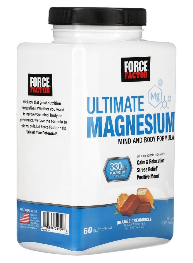 Force Factor Ultimate Magnesium Orange Creamsicle 60  Soft Chews - Image 2