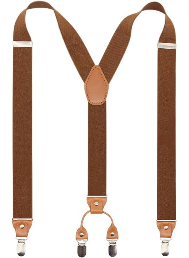 Men’s Y-Back 4 Metal Clip Elastic Wide Suspenders Perfect For Both Casual&Formal - Image 1