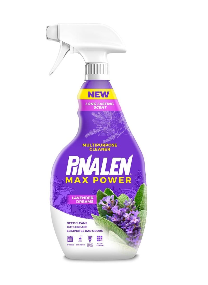 PINALEN PINALEN Max Power Lavender Dreams Multipurpose Cleaner Spray, Kitchen, Floor, Bathroom and Surface Cleaning Product for Home, 22 fl.oz.  - Image 1