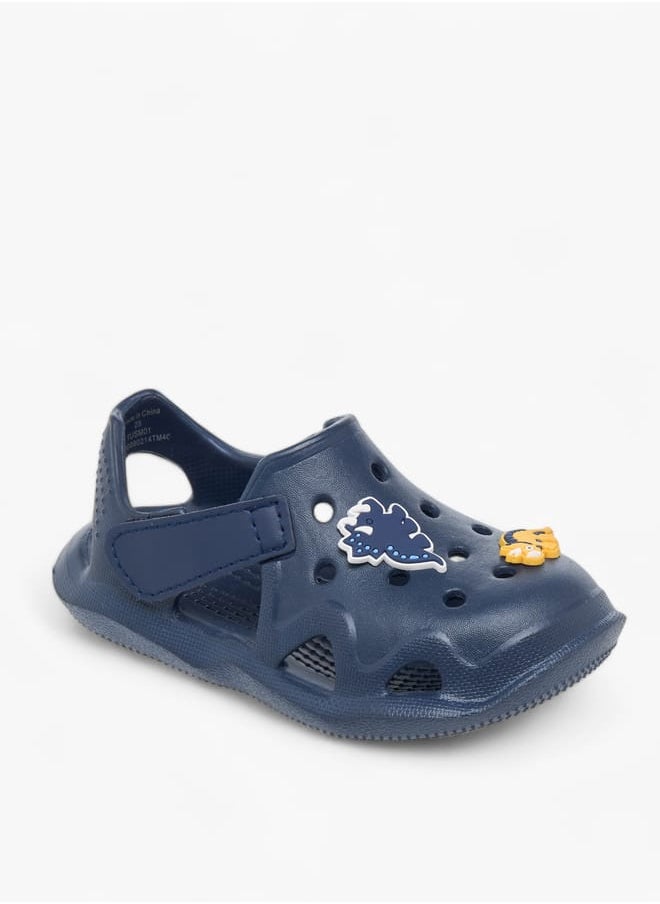Aqua Boys Dinosaur Applique Clogs With Backstrap  - Image 1