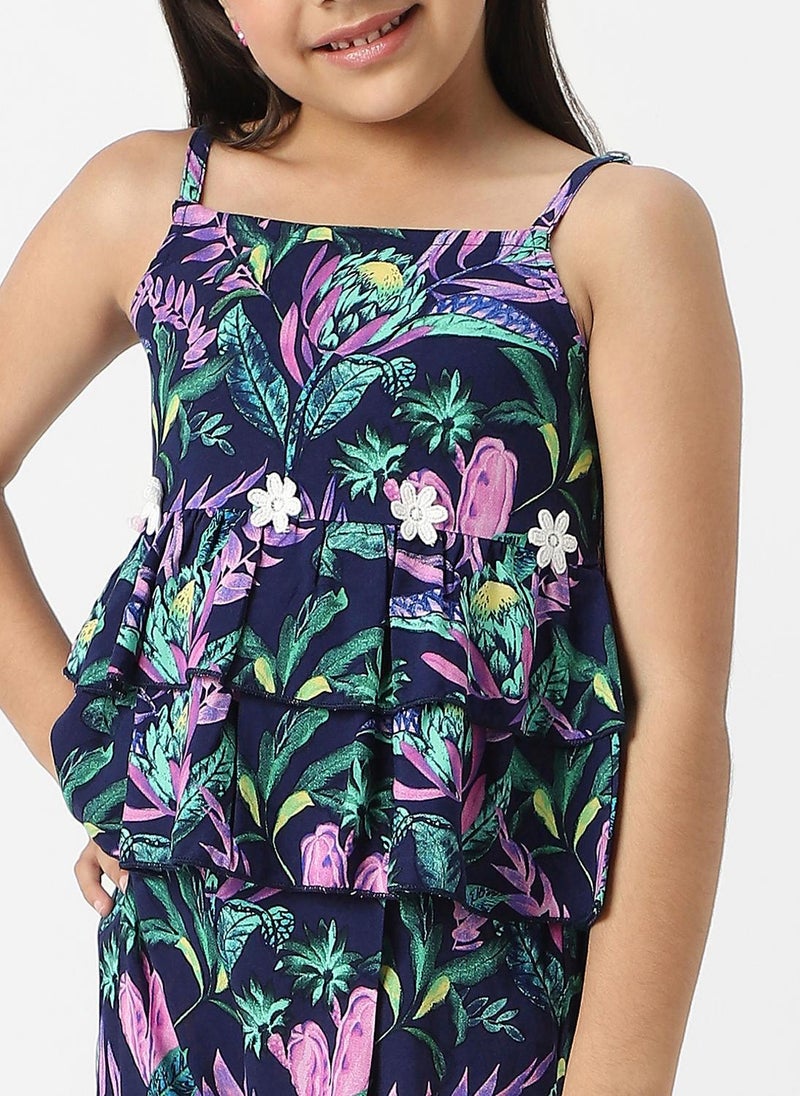 نوتيناتي طقم ناتيناطي للبنات من بلوزة وتنورة متعددة الطبقات - Image 4