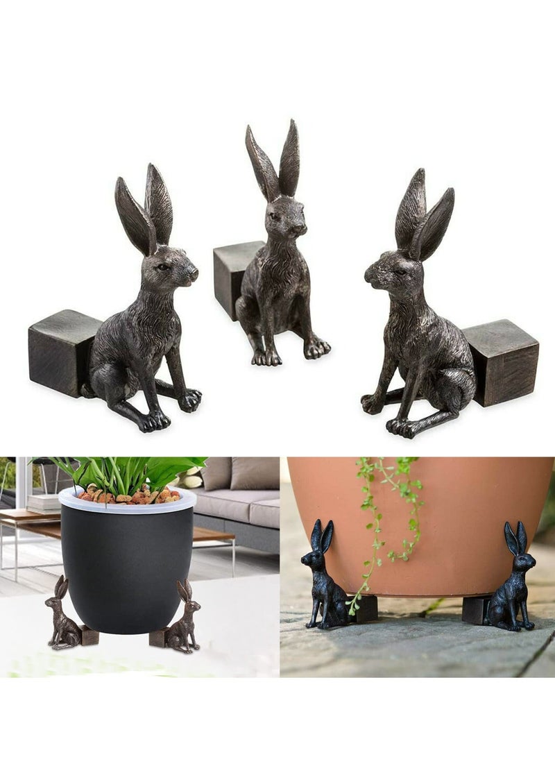 Plant Pot Feet Set Mini Pot feet 3 Pcs Adorable Animal Shaped Plant Risers for Enhanced Airflow and Drainage in Indoor and Outdoor Planters, Figurines Ornaments Plant Pot Support Feet - Image 1