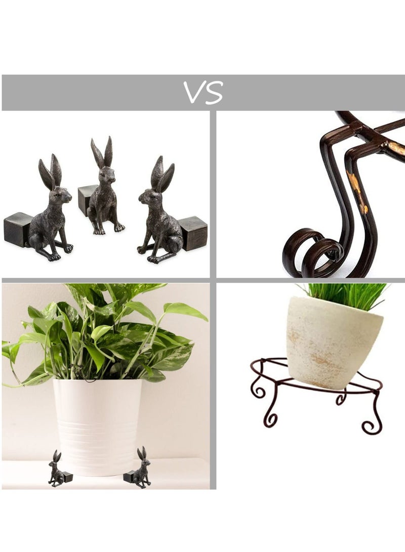 Plant Pot Feet Set Mini Pot feet 3 Pcs Adorable Animal Shaped Plant Risers for Enhanced Airflow and Drainage in Indoor and Outdoor Planters, Figurines Ornaments Plant Pot Support Feet - Image 2