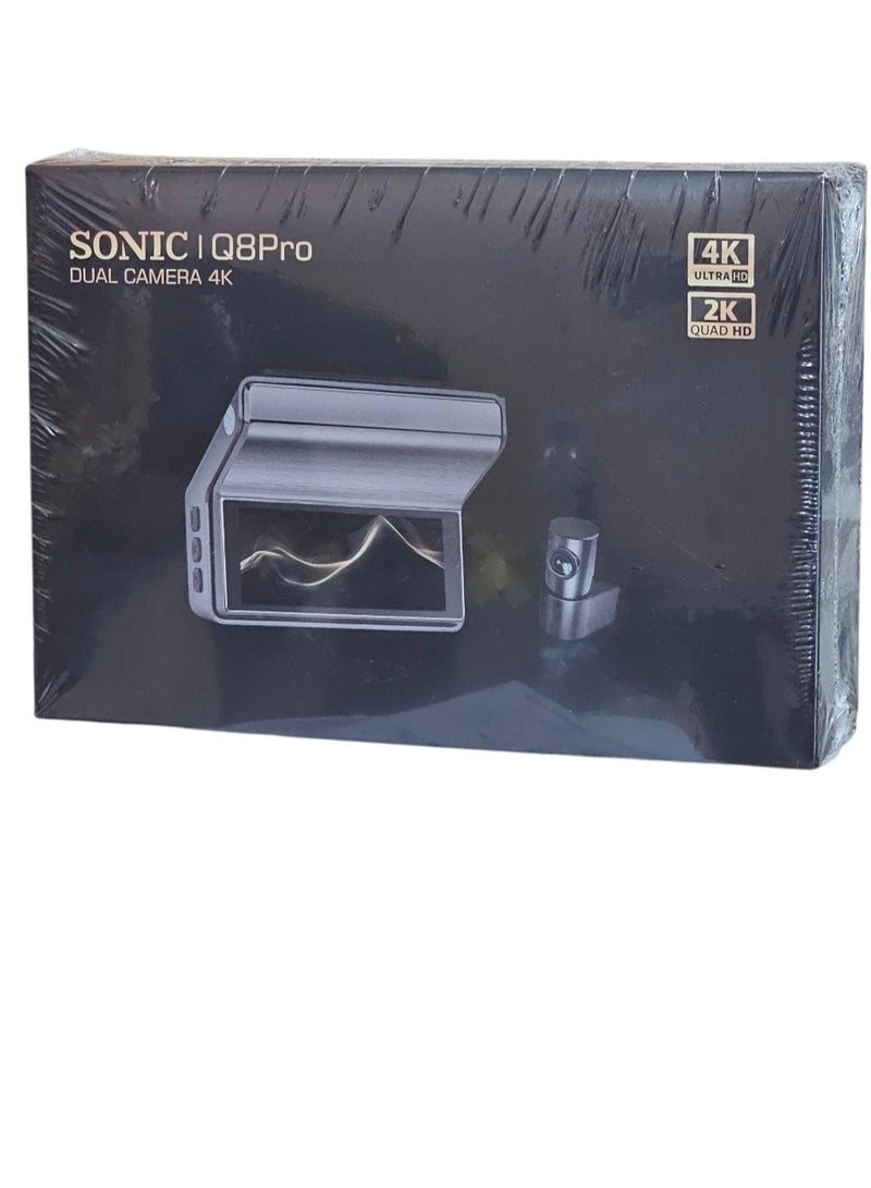 سونيك داش كام سونيك كيو 8 برو واي فاي أمامي 4K وخلفي 2K بذاكرة تخزين 64 جيجا وكيبل توصيل OBD - Image 3