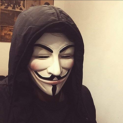 FAVELA Vendetta Comic FACE MASK Fawkes Mask Anonymous VIP Edition Face-Mask Perfect Fit Cosplay Protest V for Vendetta DC Comics (Black & White) (2 Pieces) - Image 2