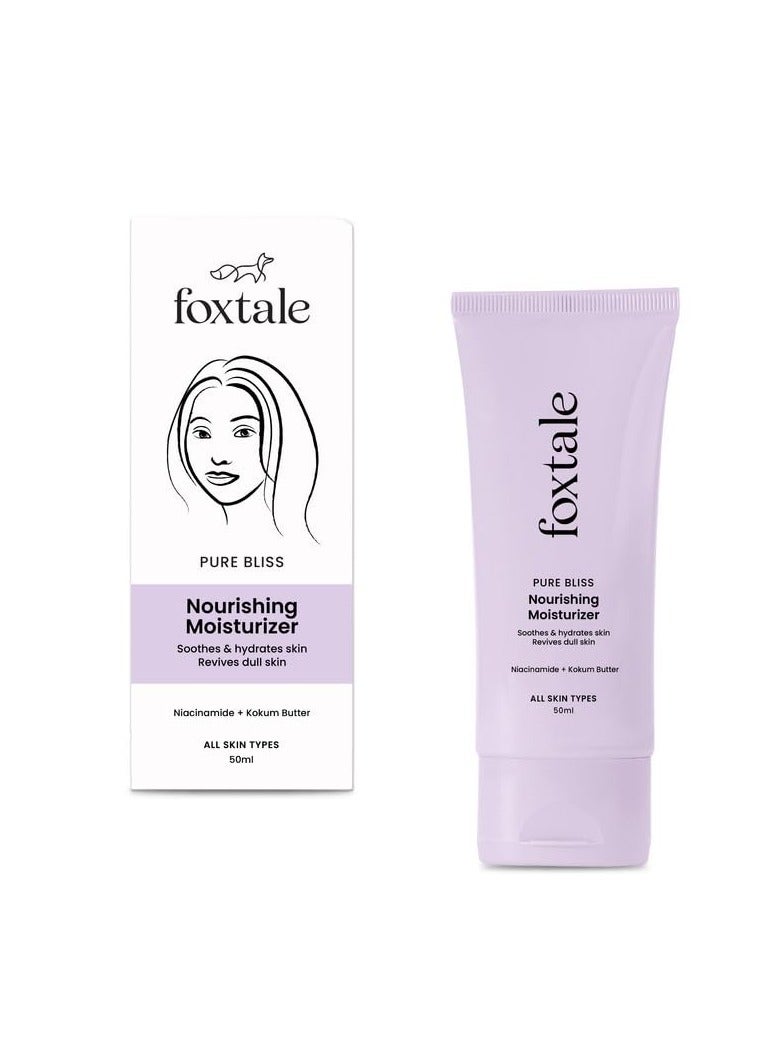 Foxtale Nourishing Face Moisturizer with Niacinamide for 24 Hr Hydration, Lightweight & Non-Sticky, For Soft & Glowing Skin, Men & Women, All Skin Types, 50 ml - Image 1