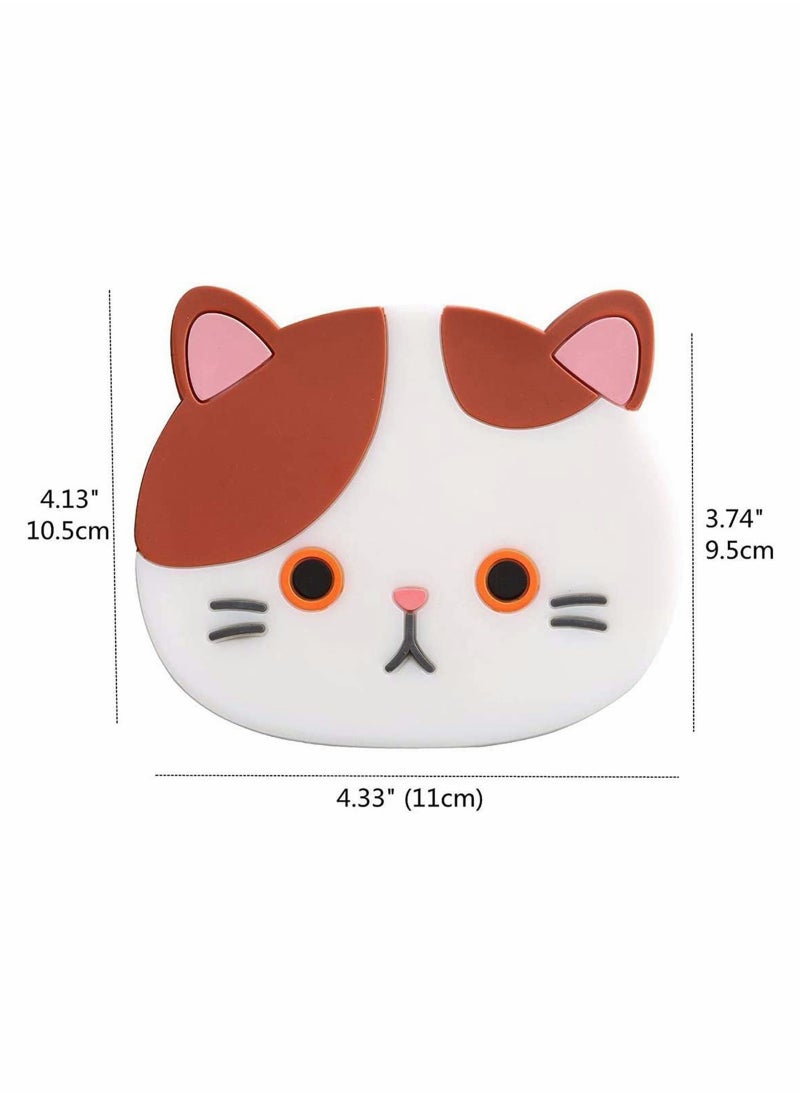 SYOSI - Drying Mat Silicone Multi-Use Cartoon Cat Pot Holders Trivet (Set of 6 Pack) Insulated Flexible Durable Non Slip Hot Pads and Coasters Cup Mats Rubber Coaster for Winss, Tea - Image 1