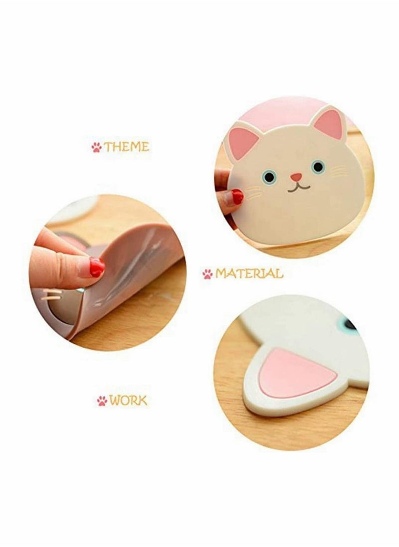 SYOSI - Drying Mat Silicone Multi-Use Cartoon Cat Pot Holders Trivet (Set of 6 Pack) Insulated Flexible Durable Non Slip Hot Pads and Coasters Cup Mats Rubber Coaster for Winss, Tea - Image 1