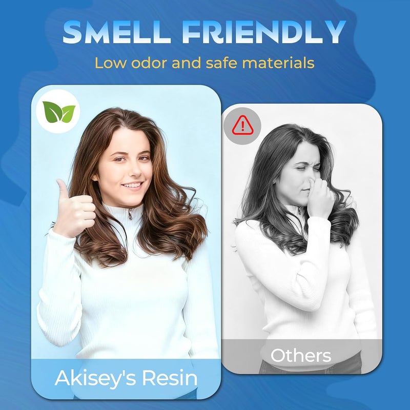 akisey أكيسي راتينج UV 300 جرام، غراء راتينج UV بلوري - غير أصفر، نوع صلب، لزوجة منخفضة وانكماش منخفض، راتينج إيبوكسي UV للتصلب بالأشعة فوق البنفسجية لصناعة المجوهرات، الحرف اليدوية والصب - Image 5