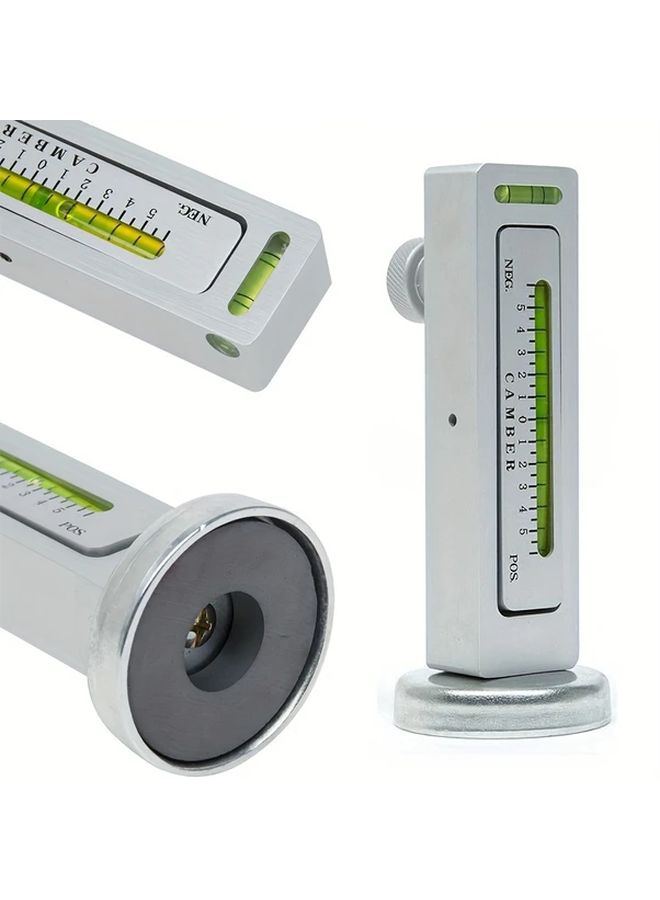 4 Wheel Magnetic Leveling Tool Silvery For Cars Trucks RVs Precise Camber Angle Inspection - Image 1