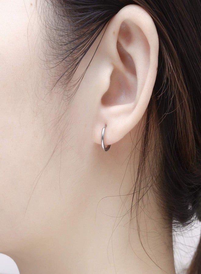 Vishoca Surgical Stainless Steel Thin Hoop Earrings 6mm/8mm/10mm Small Huggie Hoop Earrings for Women and Men, Metal - Image 4