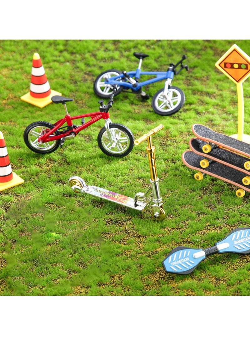 دايتويز مجموعة ألعاب أصابع صغيرة مكونة من 18 قطعة لوح تزلج يدوي وألواح تزلج للأطفال ودراجات أصابع وسكوتر ولوح أرجوحة صغير وحركة أصابع هدايا الحفلات - Image 2