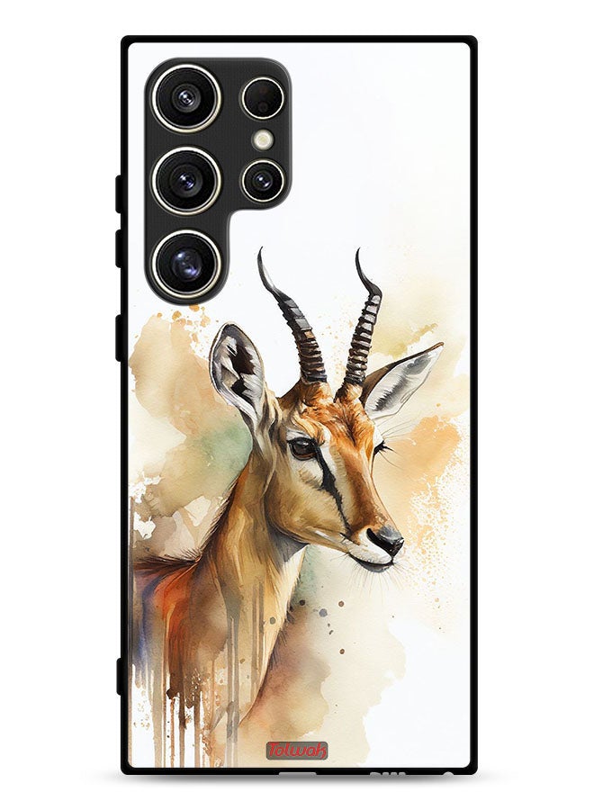 Tolwak Samsung Galaxy S24 Ultra 5G Protective Case Cover Deer Abstract Art - Image 1