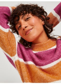 JJXX Women's Color Blocked Crew Neck Wool Sweater 12246493  - Image 3