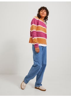 JJXX Women's Color Blocked Crew Neck Wool Sweater 12246493  - Image 4