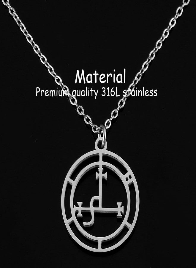 AHAETH Sigil Of Lilith Necklace Gifts For Women Pagan Mythology Sigil Of Lucifer Necklaces Seal Of Lilith Necklace - Image 2