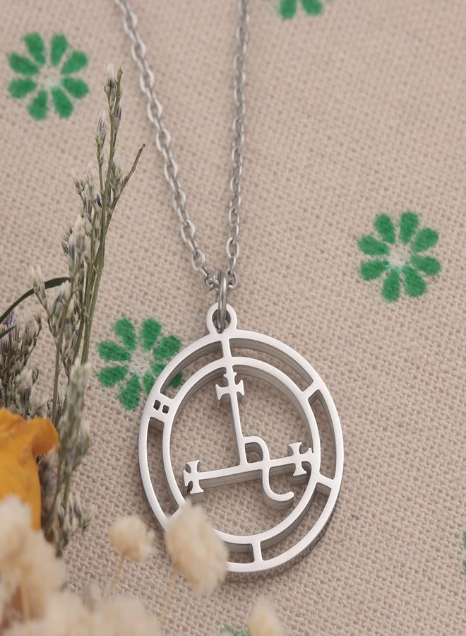 AHAETH Sigil Of Lilith Necklace Gifts For Women Pagan Mythology Sigil Of Lucifer Necklaces Seal Of Lilith Necklace - Image 4