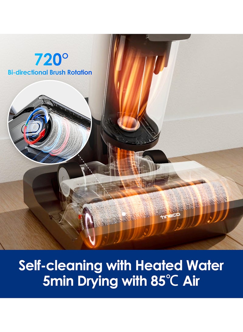 Tineco مكنسة كهربائية رطبة وجافة بدون سلك Floor One S6 FlashDry لتنظيف الأرضيات، شاشة LED، وقت تشغيل طويل، تنظيف حواف مزدوج، تنظيف ذاتي - Image 3