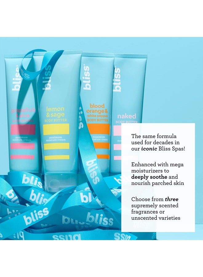 BLISS Naked Body Butter - Unscented - Maximum Moisture Cream - 6.7 Fl Oz - Daily Moisturizer for Women & Men - Fragrance Free - Vegan and Cruelty Free - Image 2